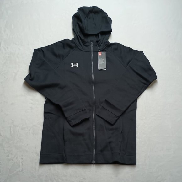 Under Armour Other - New Under Armour 2XL Full Zip Fleece Hoodie Cold Gear Men's Hustle Black XXL